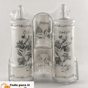Juego de contenedores de cocina sal pimienta aceite