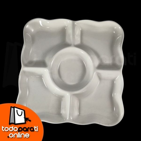 8-min Bandeja Cuadrada Cerámica Premium