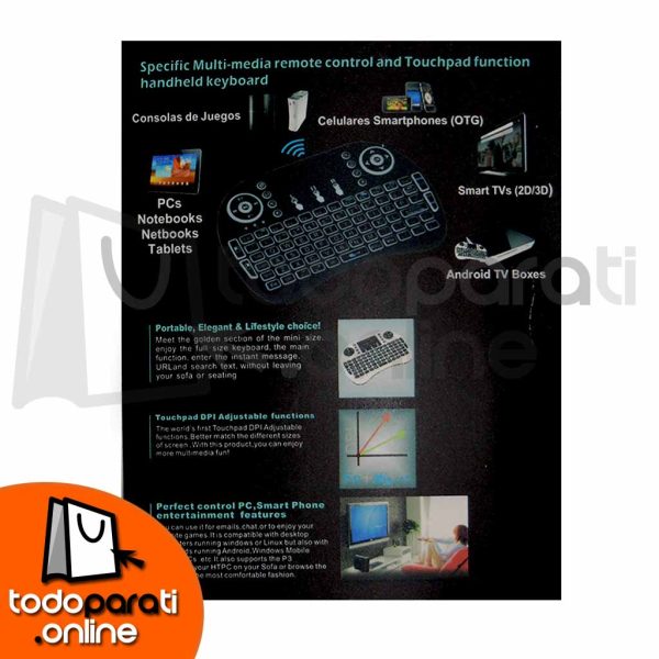 Mini Teclado con Touchpad MicroUSB