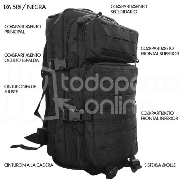 Mochila Táctica Militar Multiusos 40L