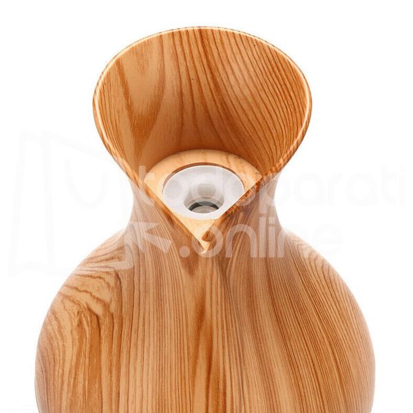 Aire Humidificador Aromaterapia Difusor Ultrasónico de Aceites E2-min Humidificador Tipo Jarrón Madera