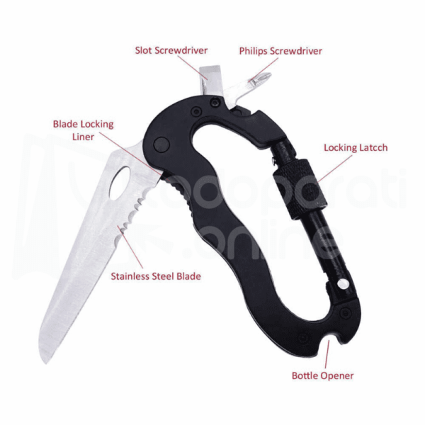 Mosquetón Con Navaja Plegable